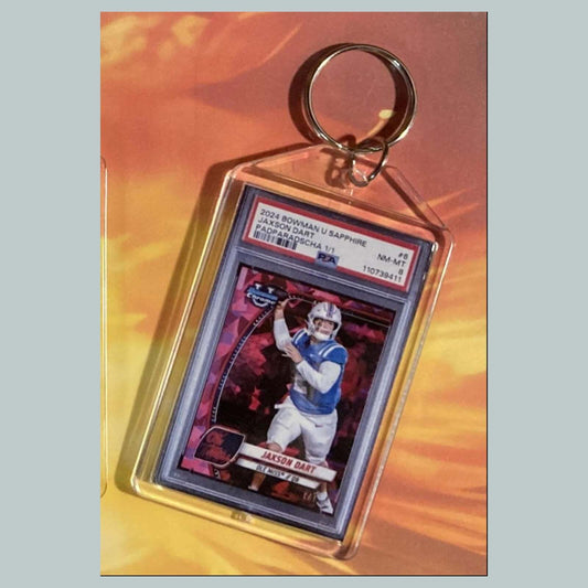 3532 Jaxson Dart 2024 U Sapphire Padparadscha Custom Keychain Great Gift FBL