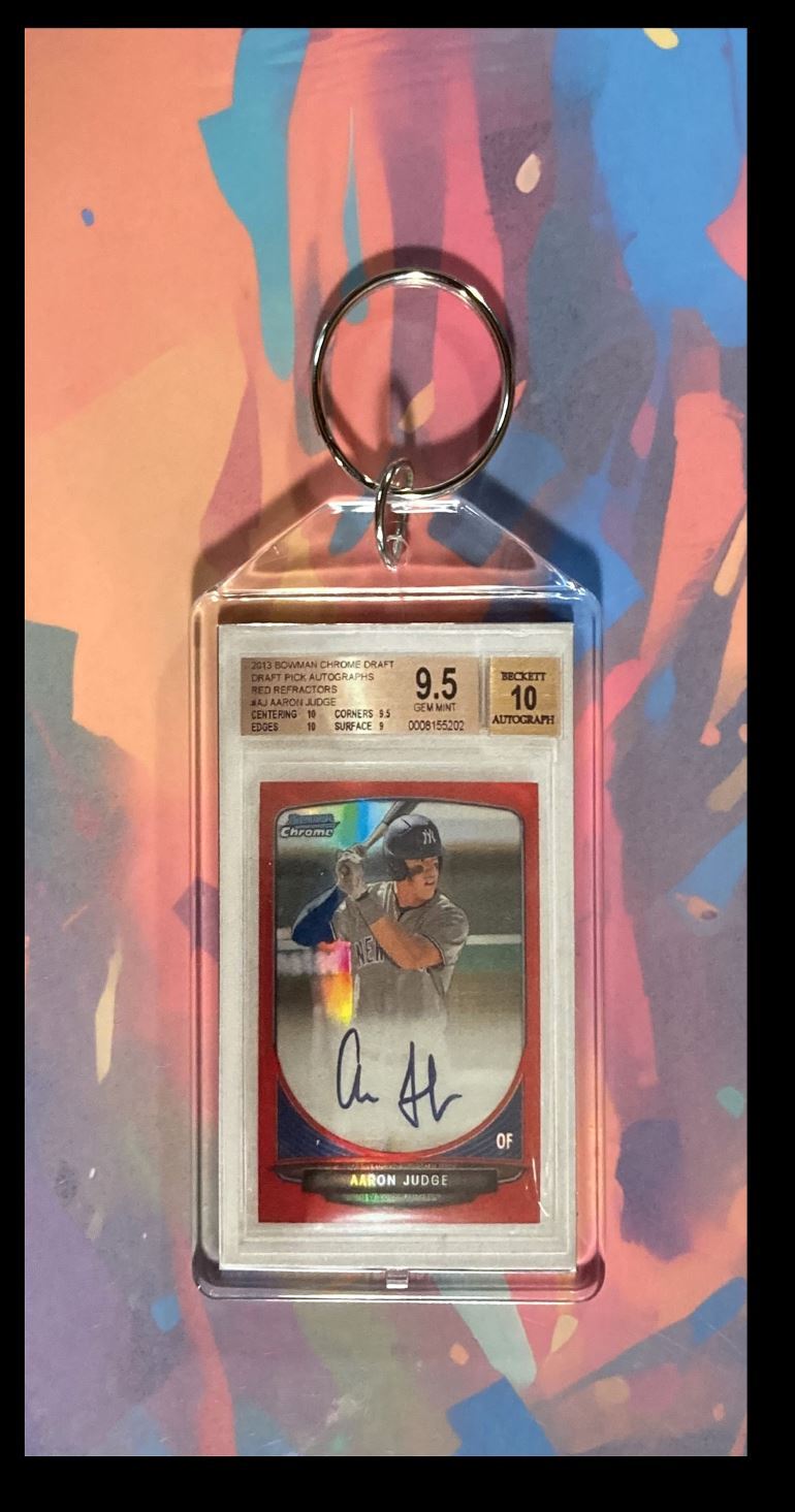 3046 Aaron Judge 2013 Bowman Chrome Auto  Custom Keychain Great Gift BBL KYC