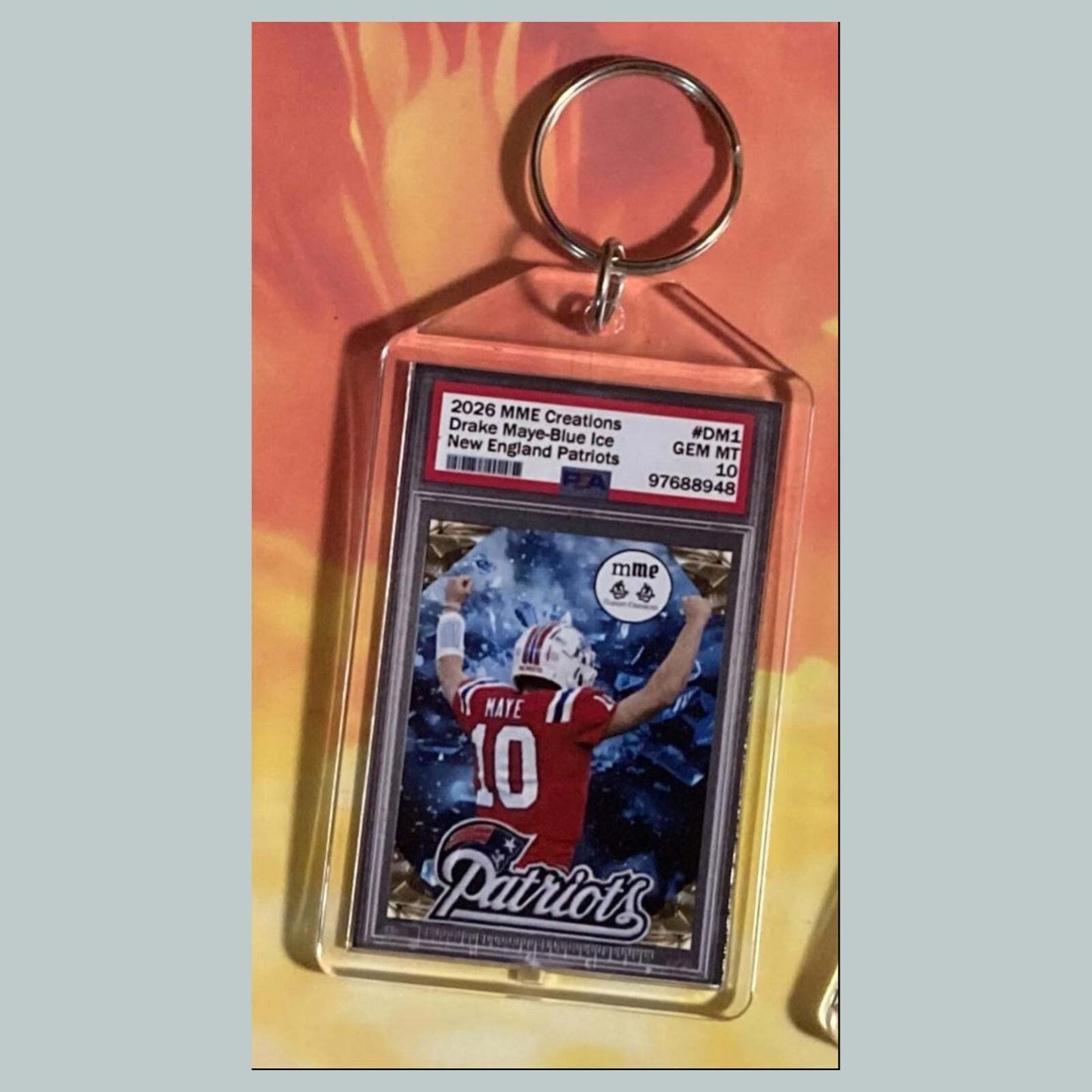 3742 Drake Maye 2026 Mockup Custom Hand Made Keychain FBL