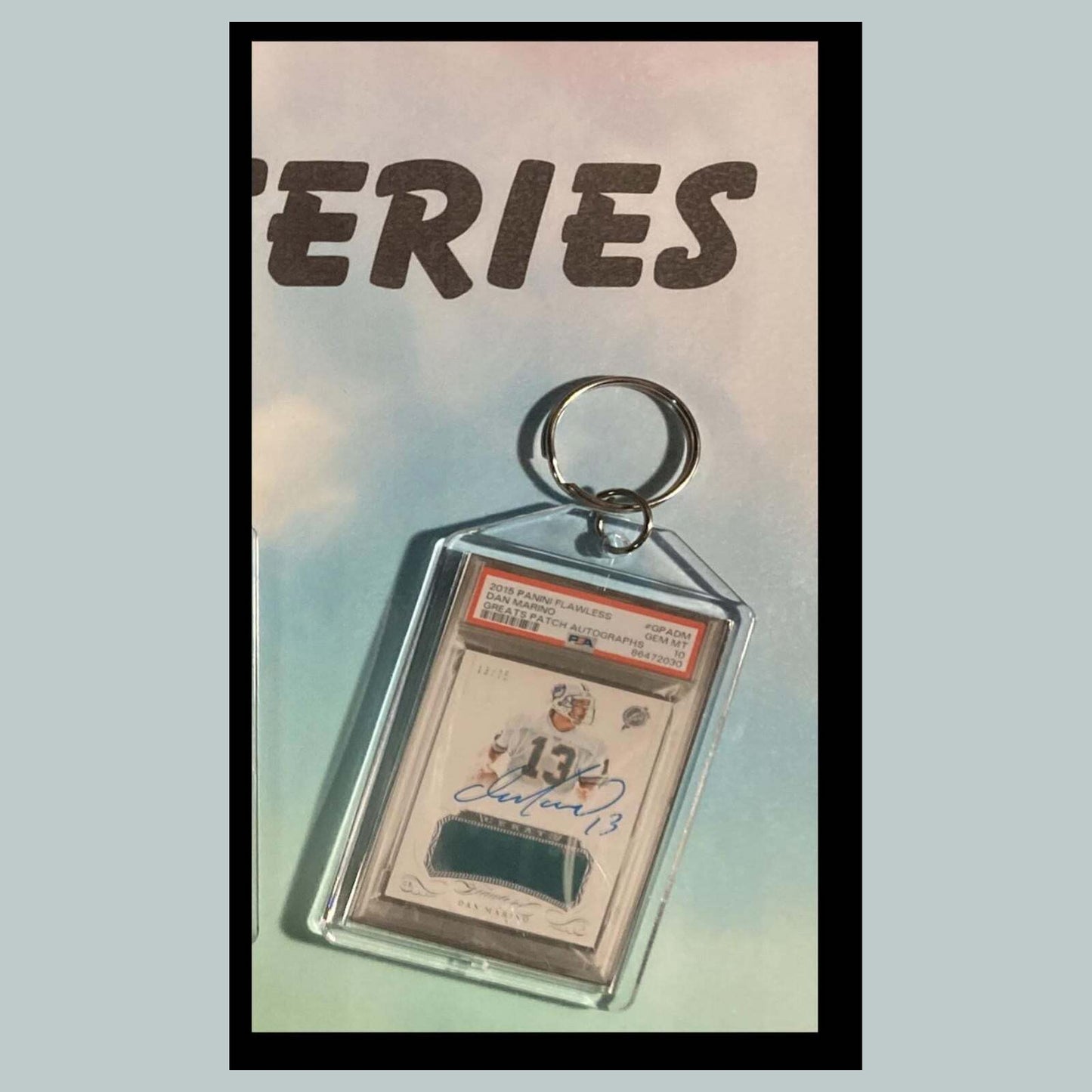 3493 Dan Marino 2015 Panini Flawless Patch Auto Custom Hand Made Keychain - Gift FBL