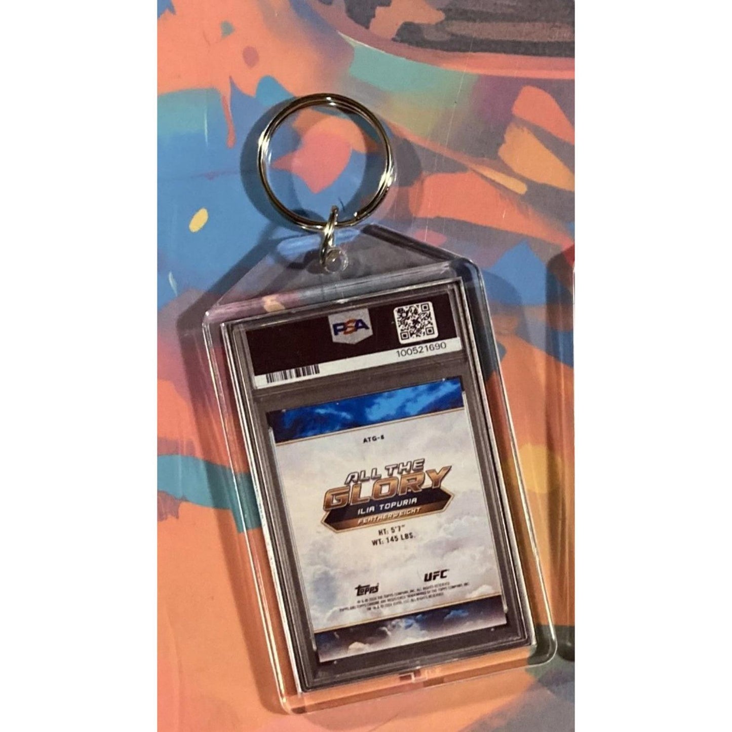 0142 Ilia Topuria 2024 Topps Chrome All The Glory Custom Made Novelty Keychain
