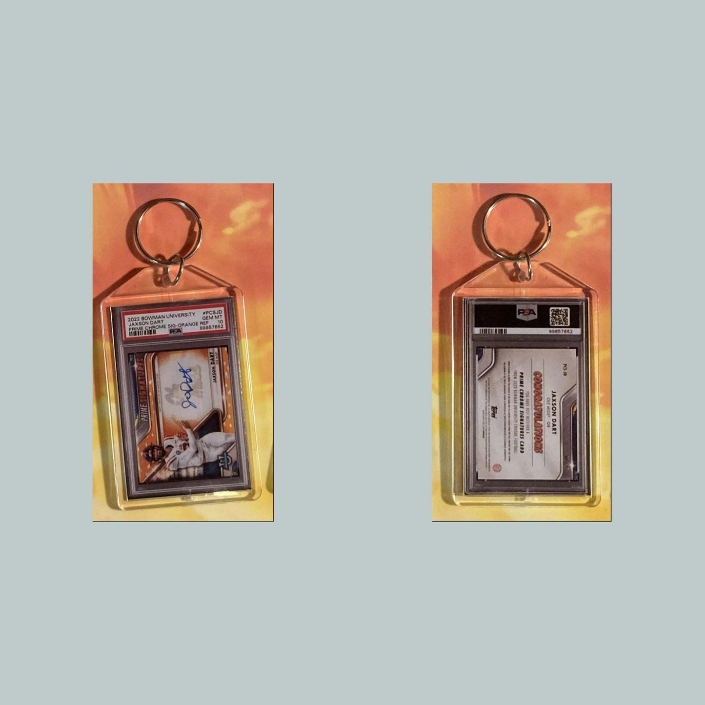 3531 Jaxson Dart 2022 U Chrome Orange Auto Custom Keychain Great Gift FBL