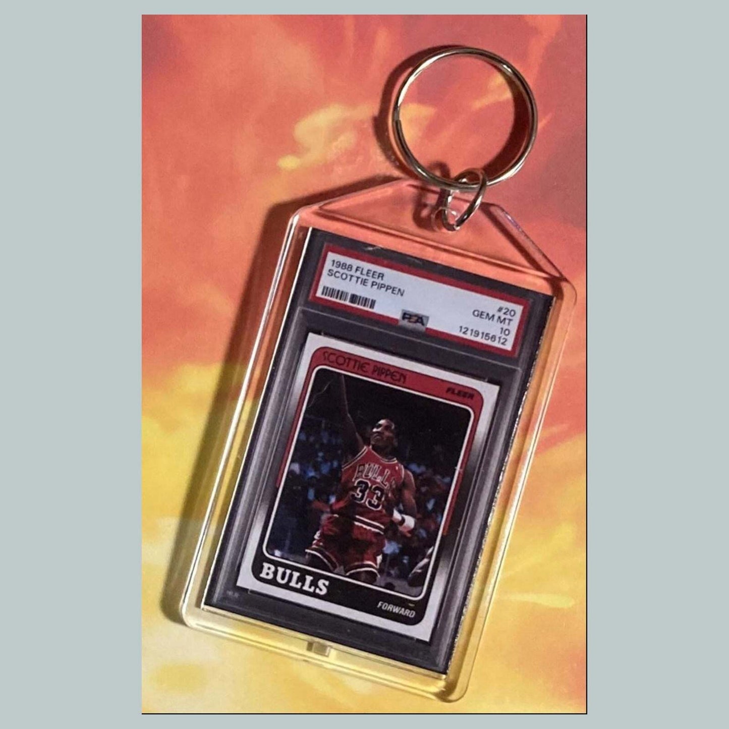 3766 Scottie Pippen 1988 Fleer Rookie Custom Hand Made Keychain BKL KYC