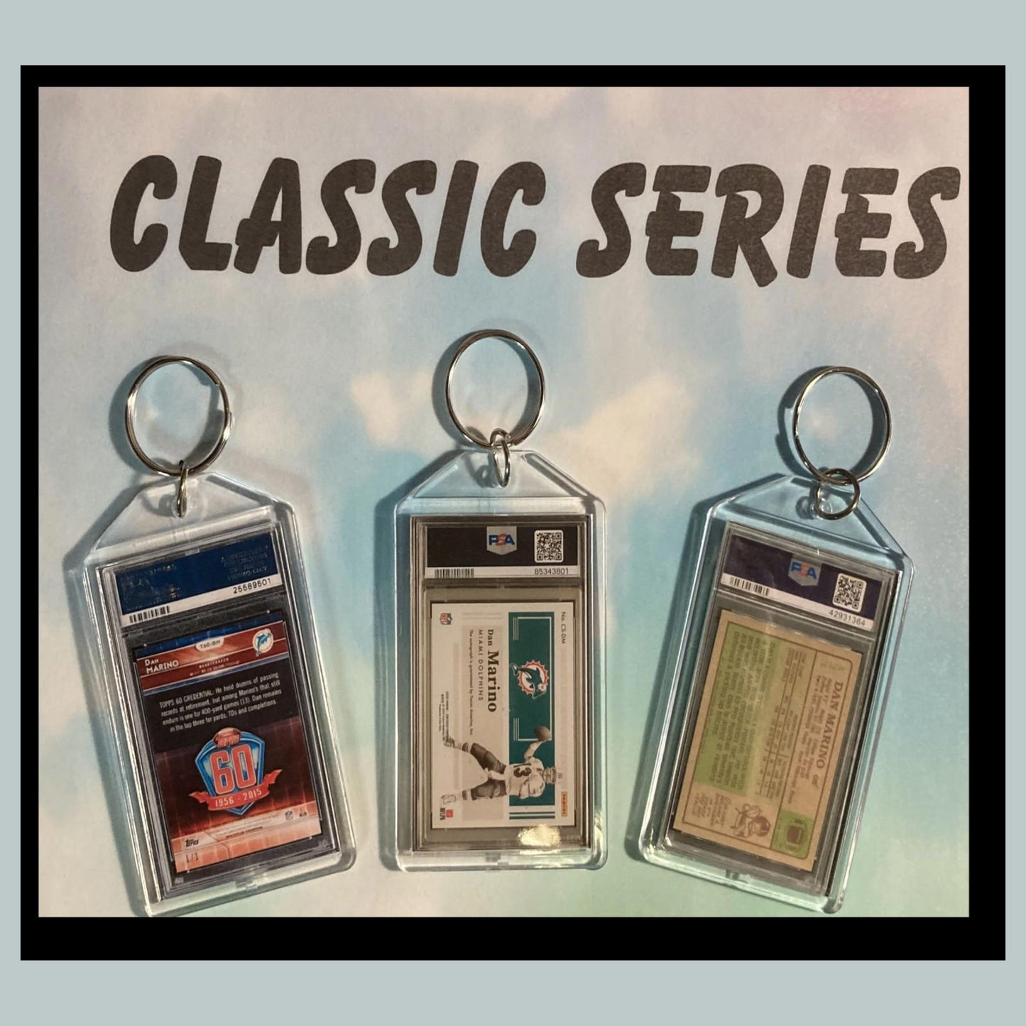 0505B Dan Marino 3 Pack Classic Bundle - 3 Different Custom Novelty Keychains