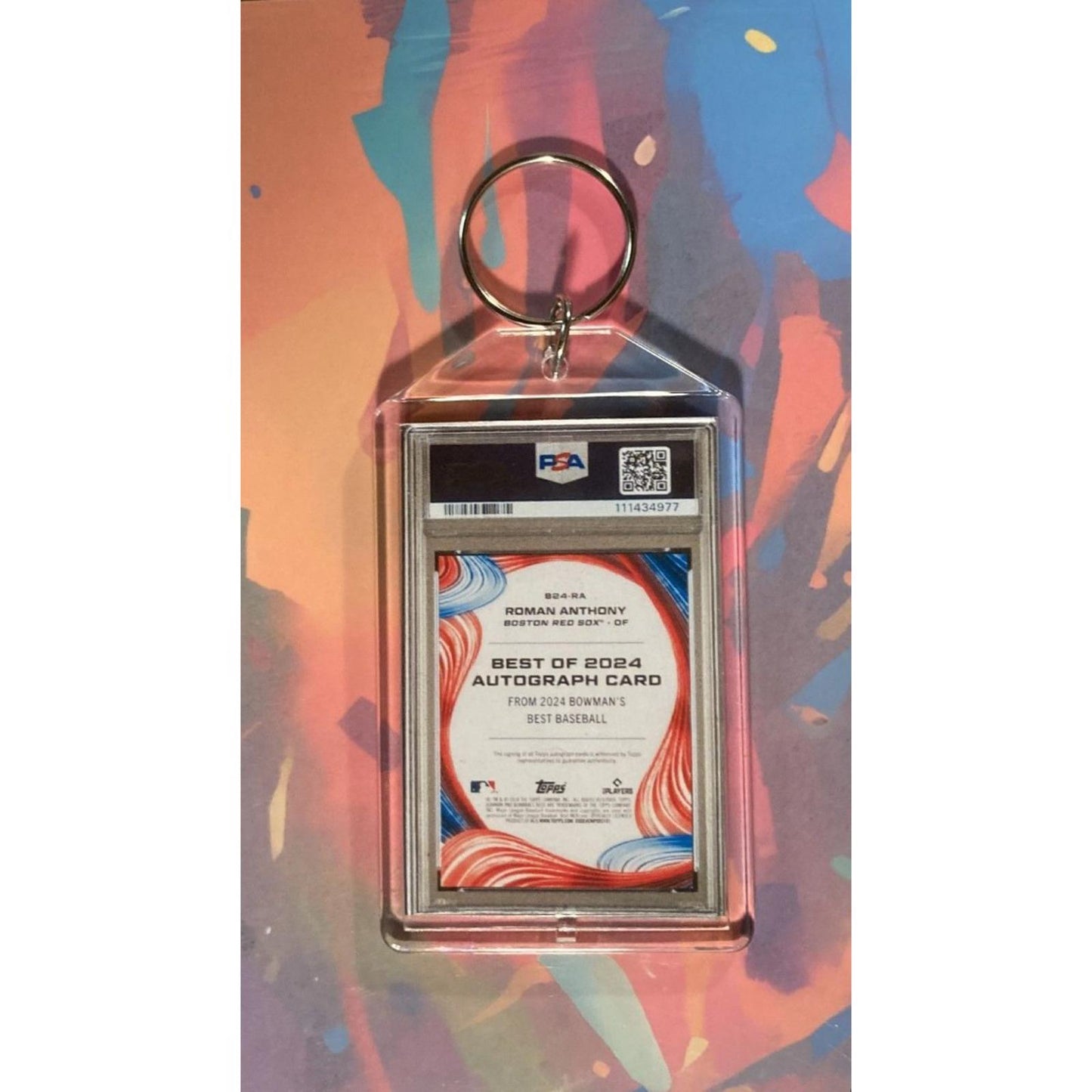 0207 Roman Anthony 2024 Bowman's Best - Best of 2024 Blue Auto Novelty Keychain