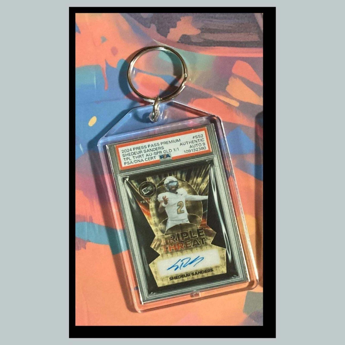 3421 Shedeur Sanders 2024 Press Pass Premium Gold Auto Custom Novelty Keychain FBL