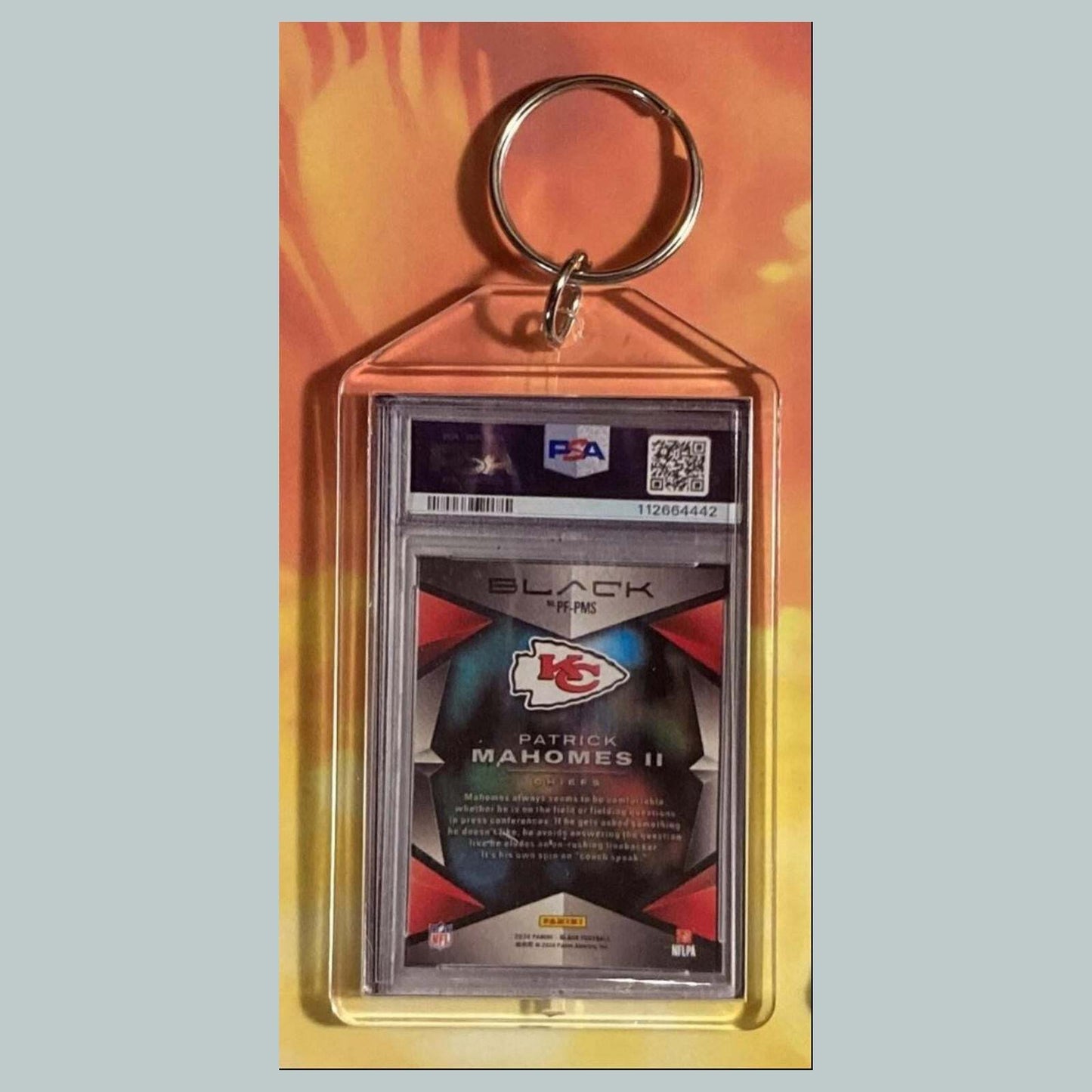 3612 Patrick Mahomes 2024 Panini Prolific Black Custom Keychain FBL