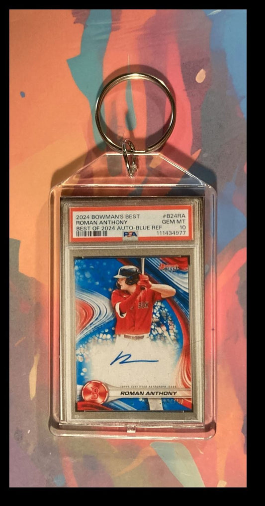 3164 Roman Anthony 2024 Bowman's Best Blue Auto PSA Style Custom Keychain BBL KYC