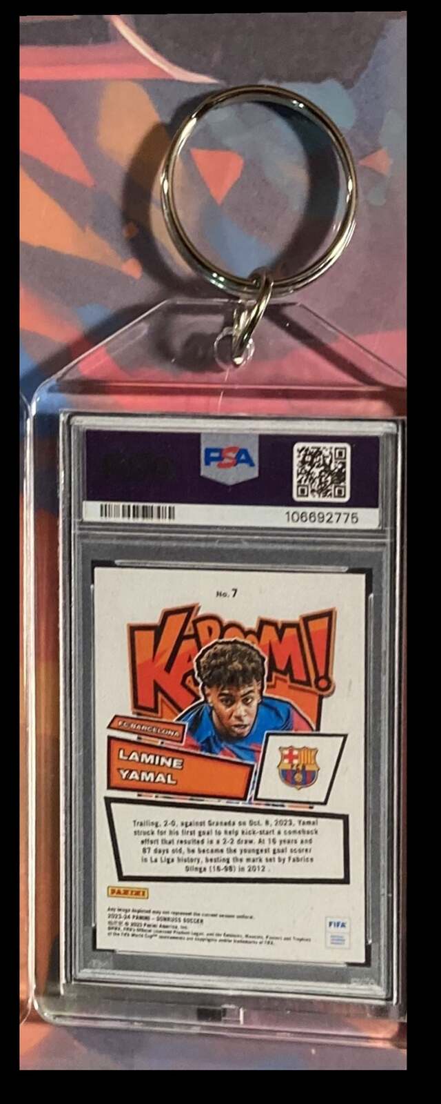 3086 Lamine Yamal  2023 Panini Donruss Kaboom Gold Keychain-Gift KYC MSC