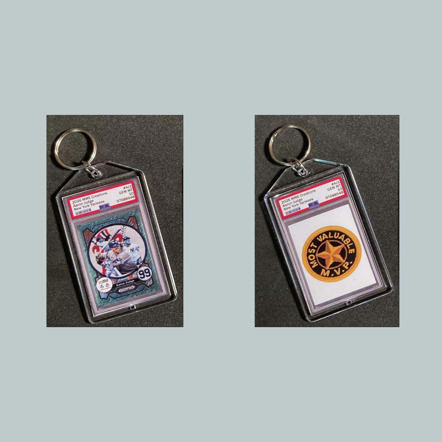 3788 Aaron Judge Green Shimmer Mockup Keychain BBL KYC