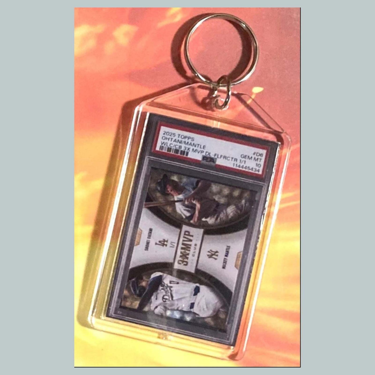 3690 Shohei Ohtani/Mickey Mantle 2025 Topps Welcome To The Club Custom Keychain BBL KYC