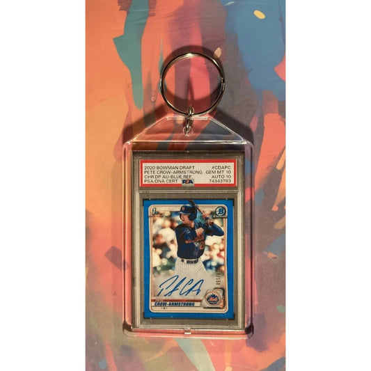 0073 Pete Crow-Armstrong 2020 Bowman Chrome Draft Blue Auto Custom Keychain