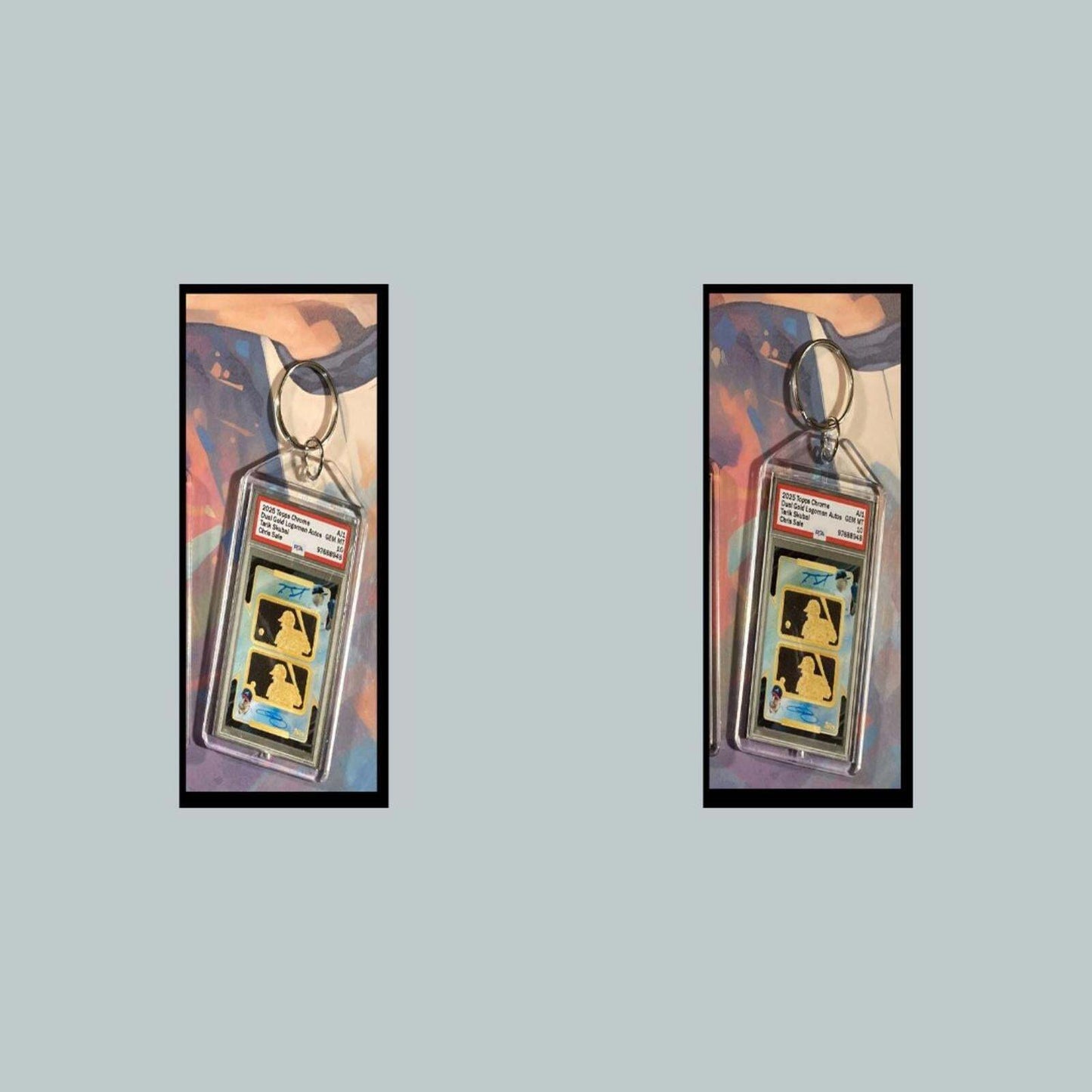 3391 Chris Sale/Tarik Skubal 2025 Logoman Chrome Gold Dual Auto Novelty Keychain BBL KYC
