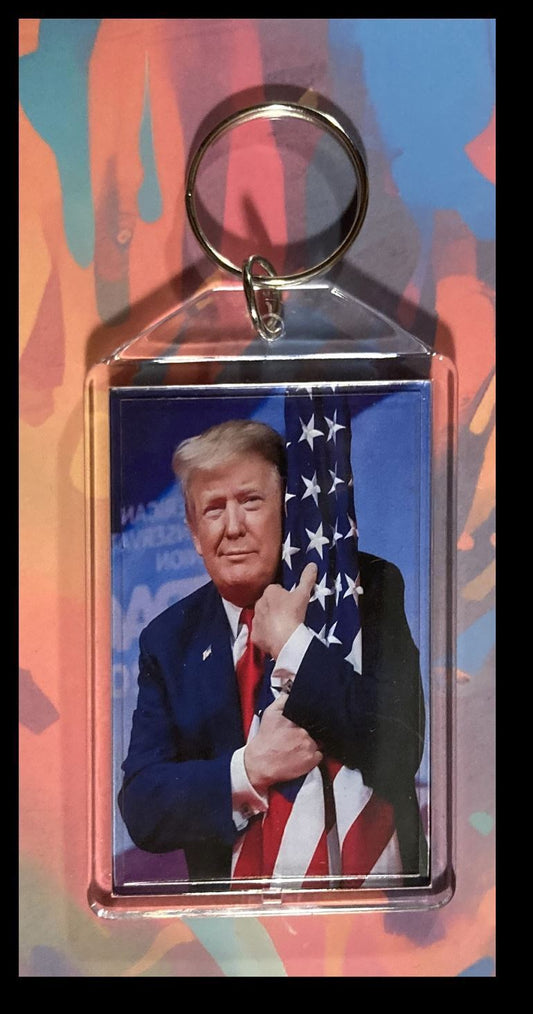 3285 Trump Flag Custom Hand Made Keychain-Makes A Great Gift KYC MSC