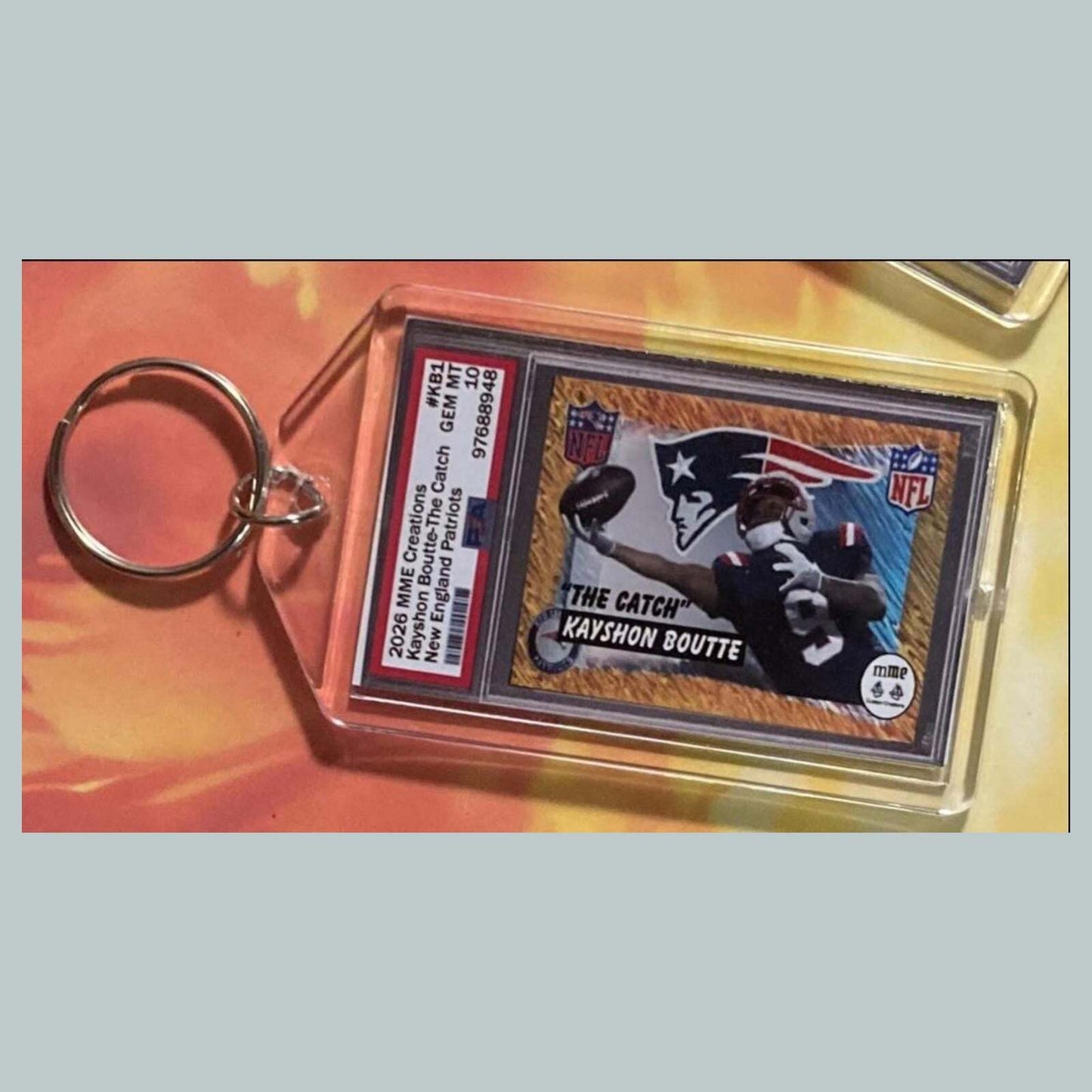 3763 Kayshon Boutte 2026 Gold Shimmer Mockup  Custom Hand Made Keychain FBL