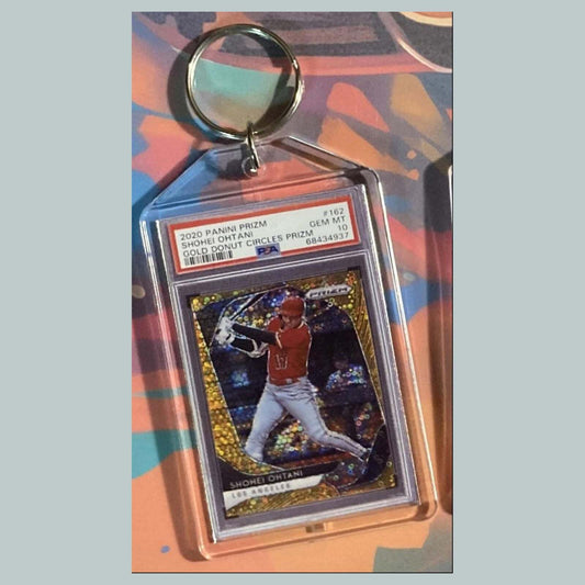 3544 2020 Panini Prizm Gold Donut Circles Prizm Shohei Ohtani Custom Keychain BBL KYC