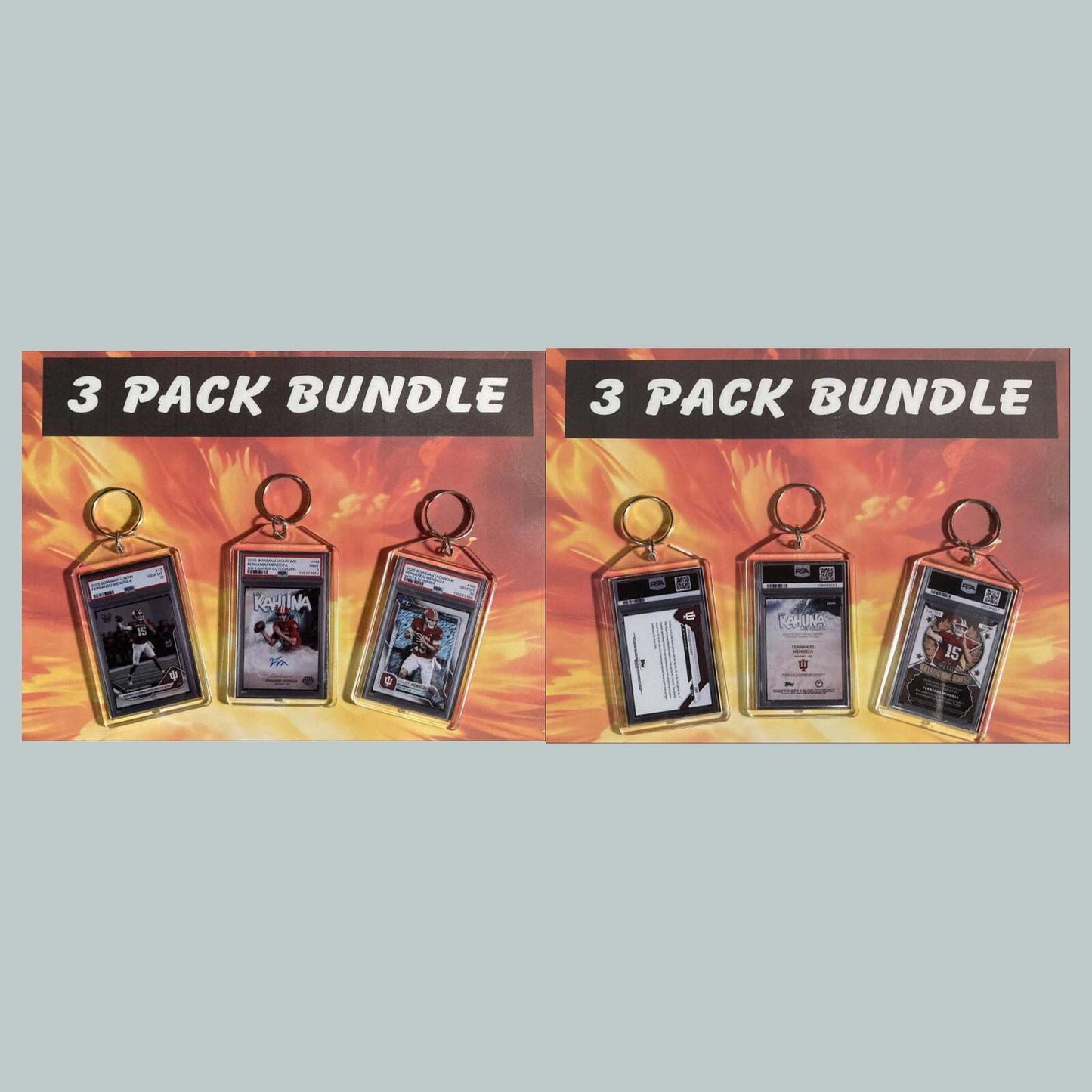 3736 Fernando Mendoza Custom Hand Made Novelty Keychains 3 Pack Bundle FBL