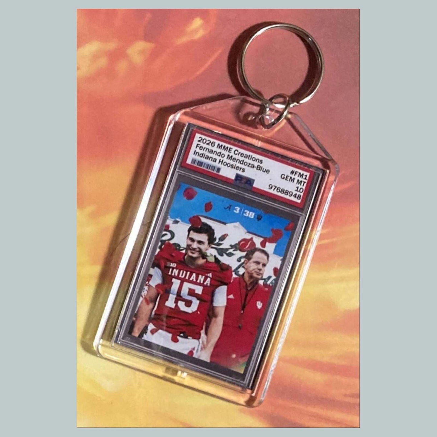 3754 Fernando Mendoza Blue Ice Custom Hand Made Keychain FBL