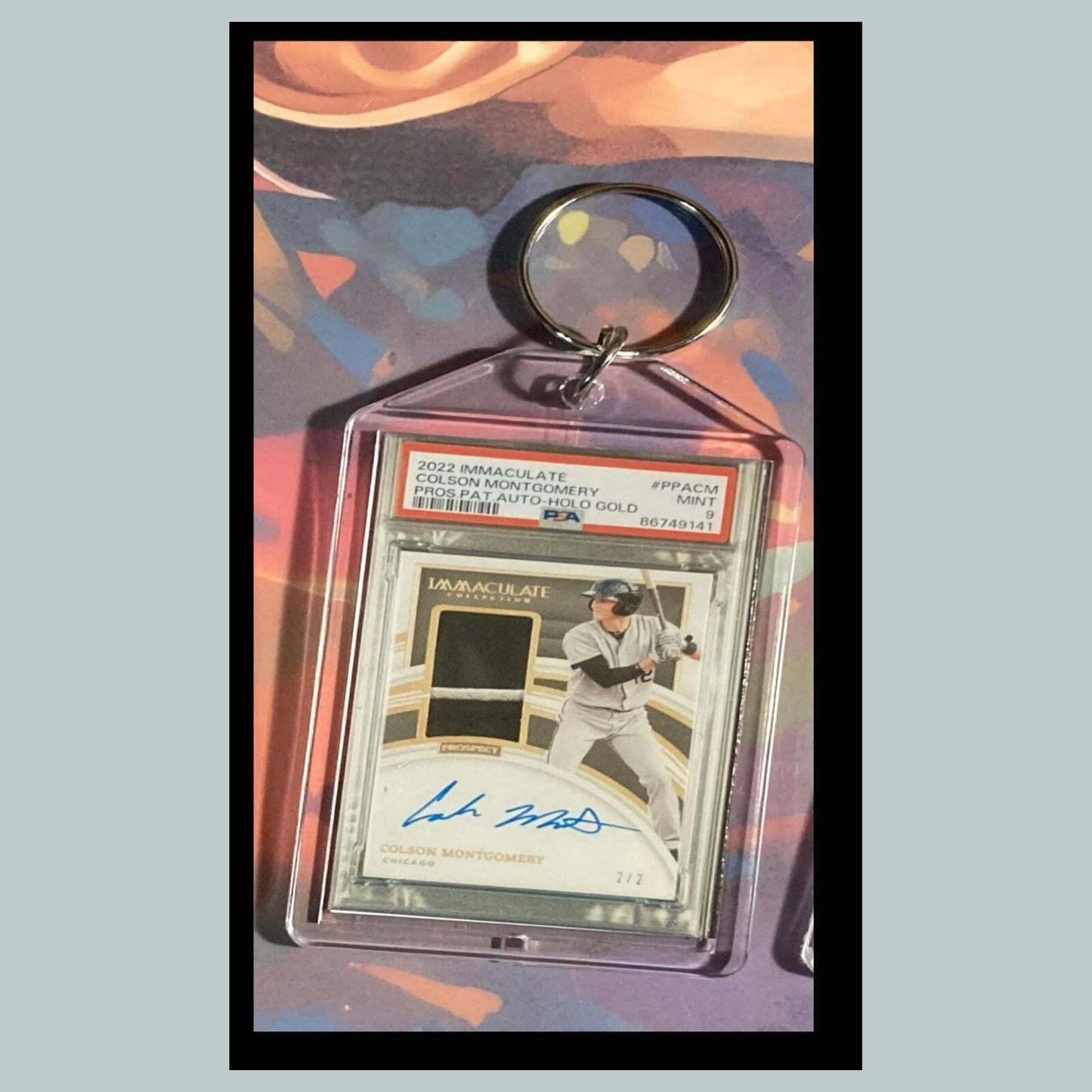 3508 Colson Montgomery 2022 Panini Immaculate Gold Patch Auto Custom Keychain BBL KYC