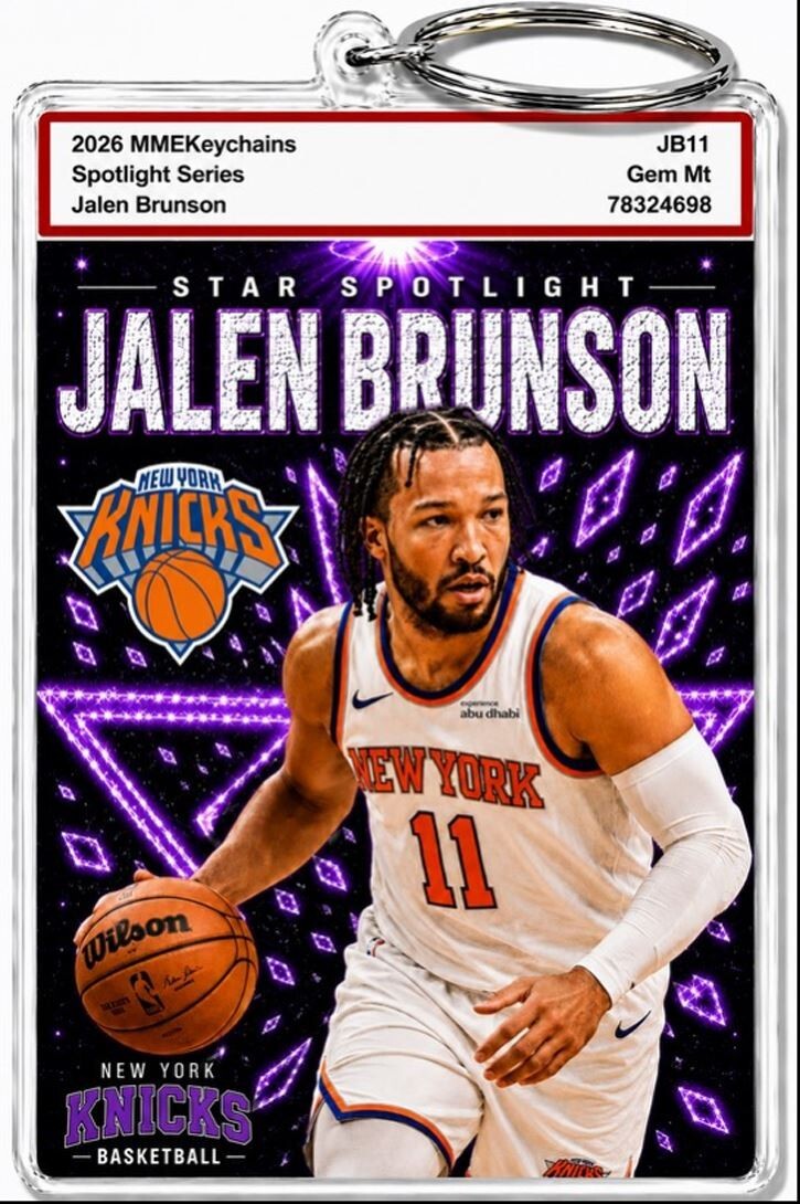 3976 Jalen Brunson Keychain Purple Spotlight Premium Keychain With Nameplate BKL KYC