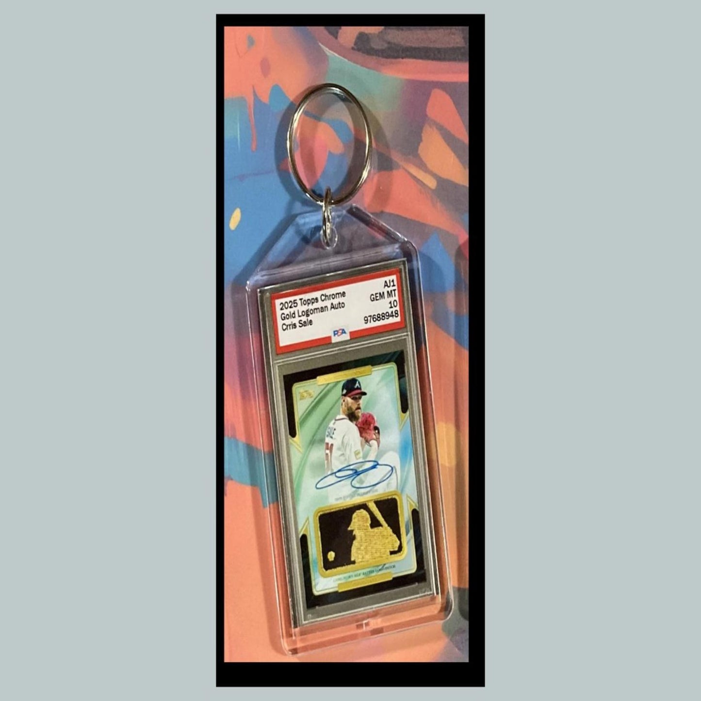 0433 Chris Sale 2025 Logoman Chrome Gold  Auto Custom Hand Made Novelty Keychain