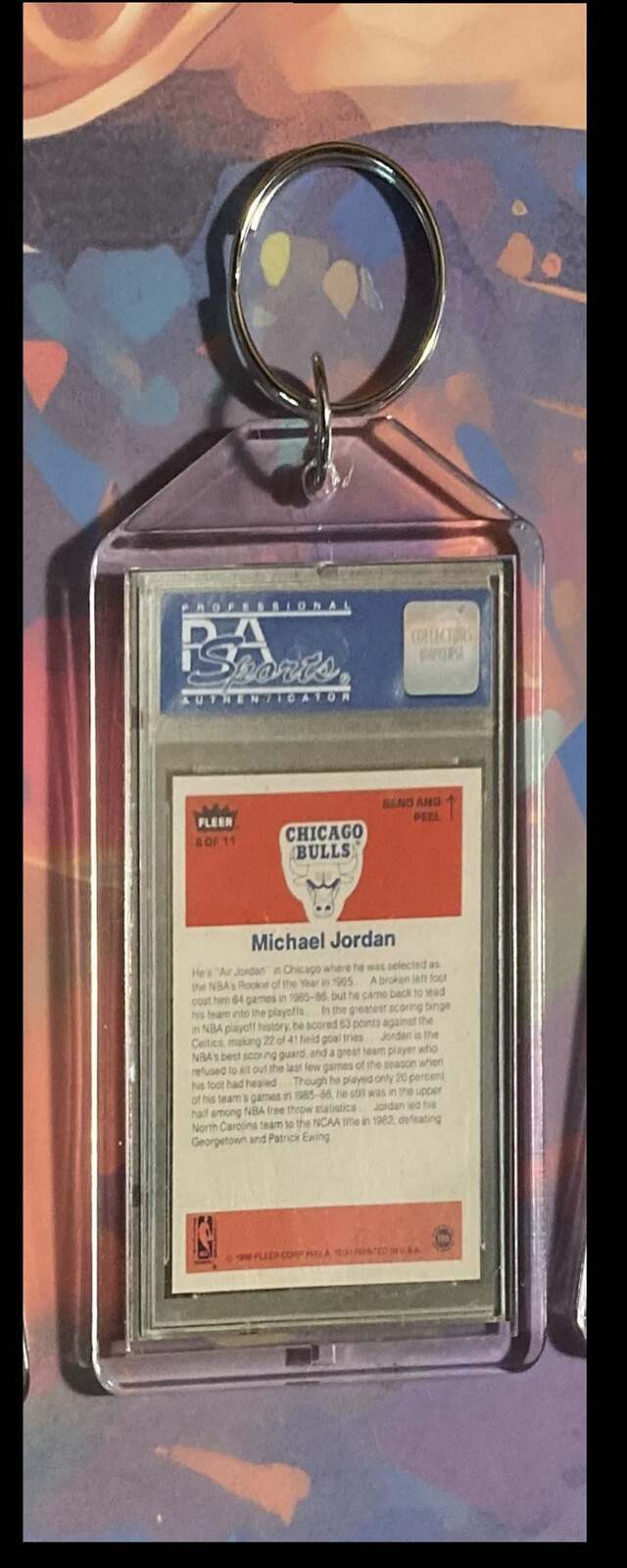 3213 Michael Jordan 1986 Fleer Sticker - Custom Made Keychain-Gift BKL KYC
