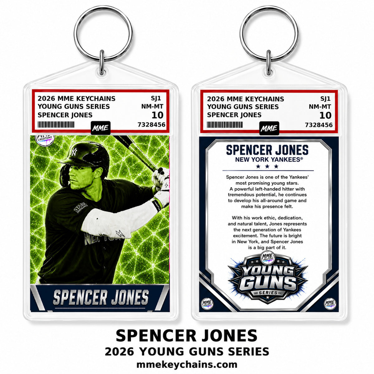4269 Spencer Jones Young Guns Series Hand Made Acrylic Photo Keychain Green Ice2