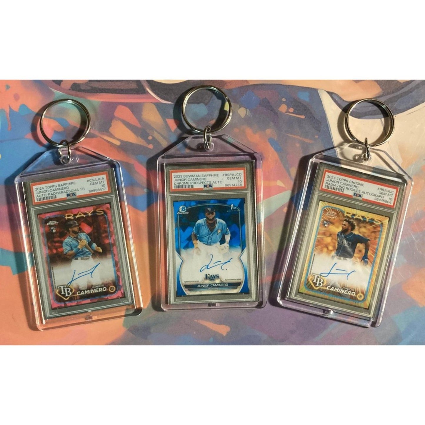3435M Junior Caminero 9 Pack Mega Bundle - 9 Different Custom Novelty Keychains BBL KYC