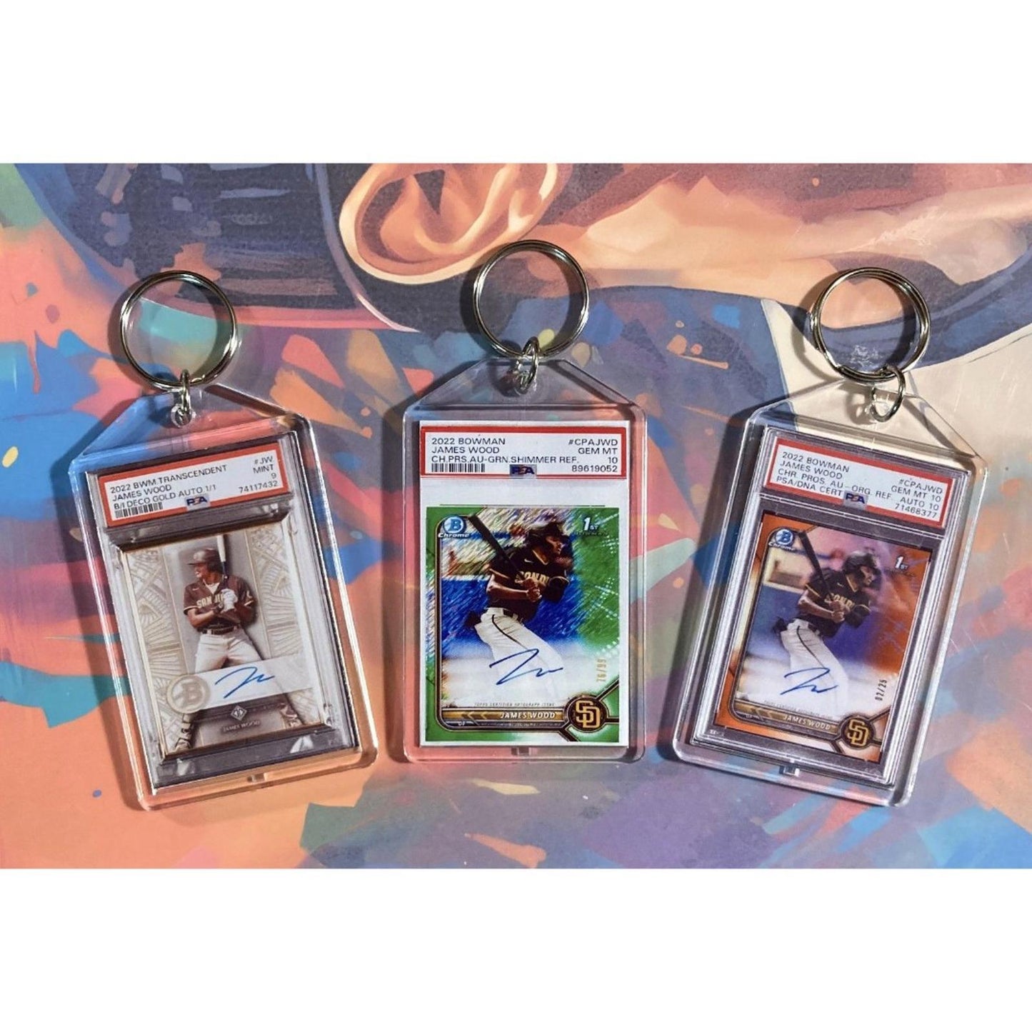 3184 B James Wood 3 Pack Bundle - 3 Different Custom Novelty Keychains -Gift BBL KYC