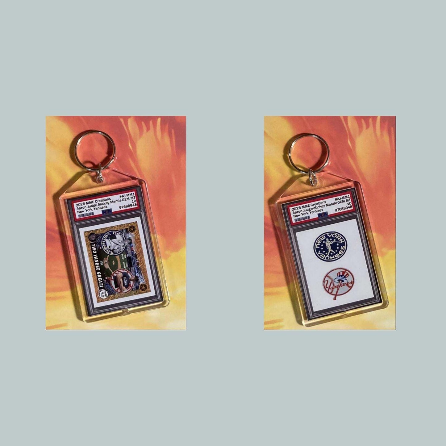 3764 Aaron Judge Mickey Mantle Mockup Custom Hand Made Keychain BBL KYC