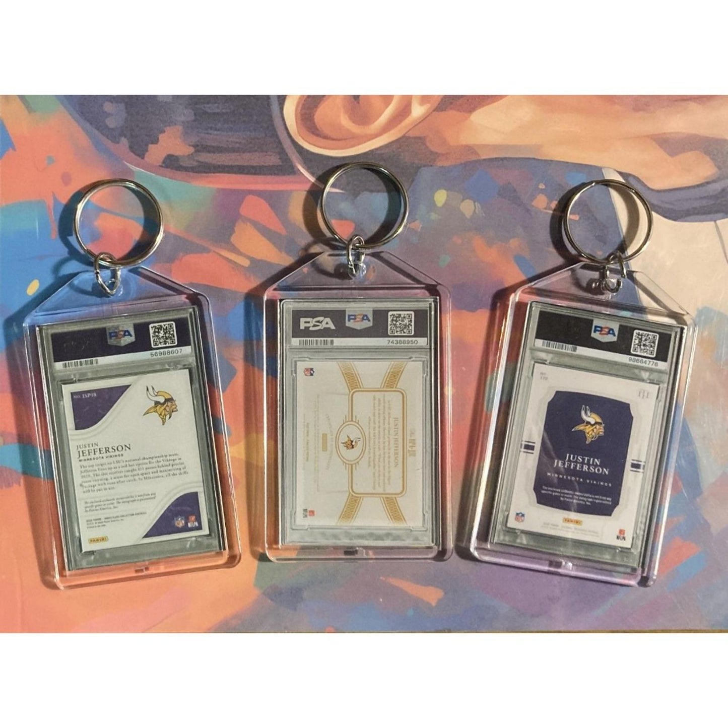 3275B Justin Jefferson - 3 Pack Bundle 3 Different Custom Novelty Keychains FBL