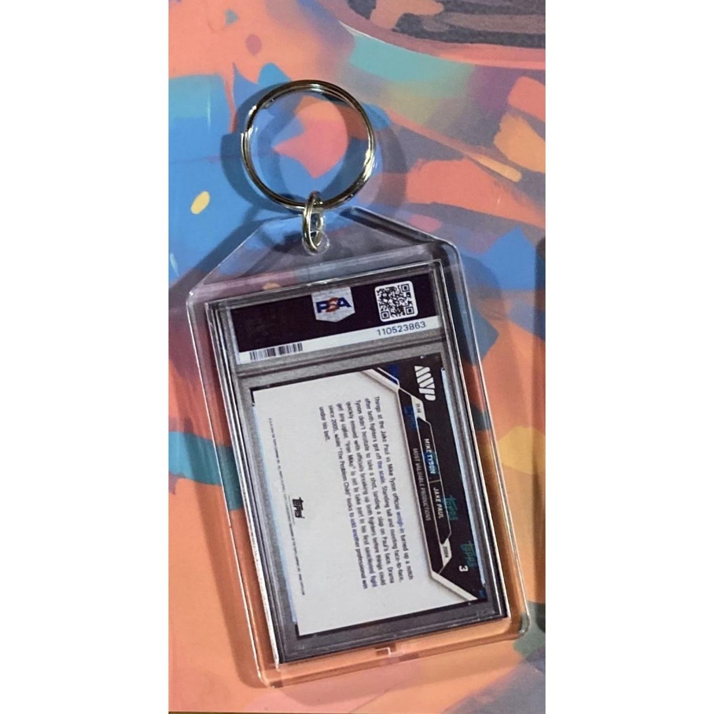 0146 Jake Paul/Mike Tyson 2024 Topps Now Boxing Blue Custom Novelty Keychain