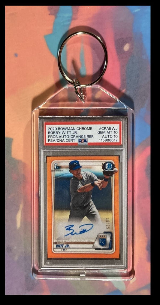 3002 Boy Witt Jr 2020 Bowman Chrome Orange Rookie Auto Keychain KYC BBL