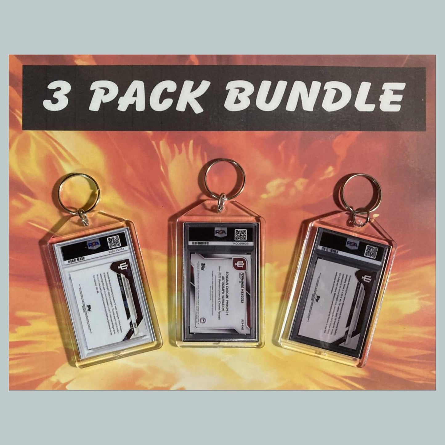 0777B  Fernando Mendoza Custom Hand Made Novelty Keychains 3 Pack Bundle