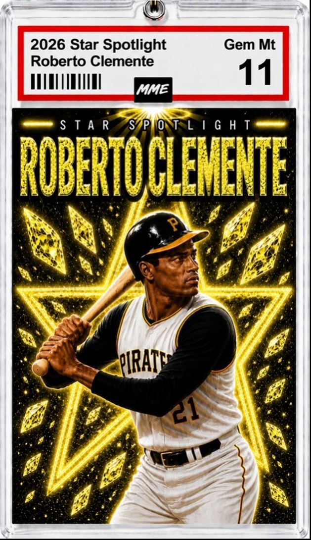 2949 Roberto Clemente Keychain Yellow Spotlight Custom Acrylic Photo Keychain KYC BBL