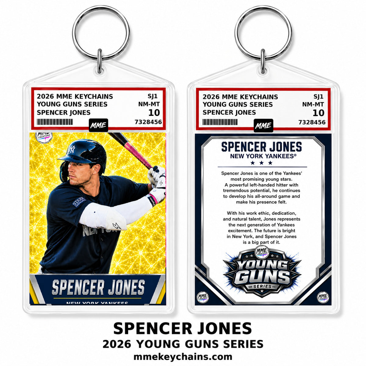 4272 Spencer Jones Young Guns Series Hand Made Acrylic Photo Keychain Yellow Ice