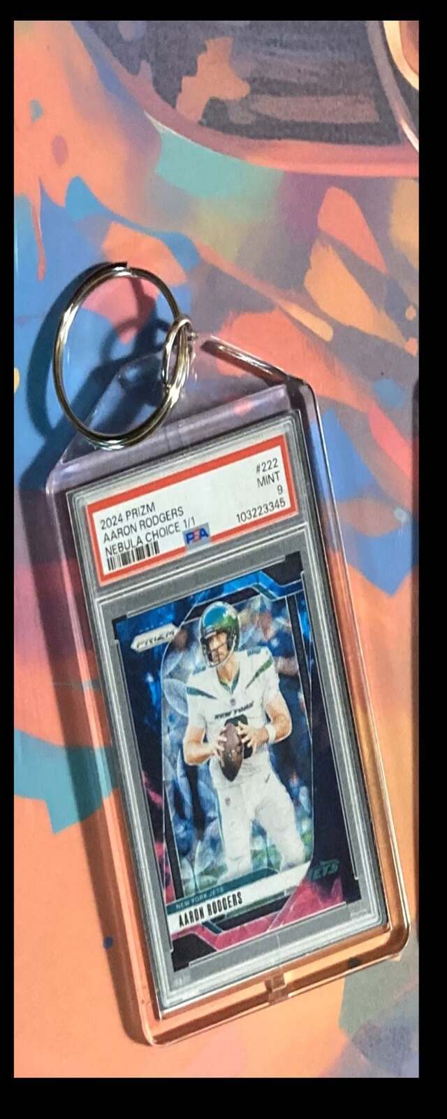 3255 Aaron Rodgers 2024 Panini Prizm Nebula Choice Custom Hand Made Keychain FBL