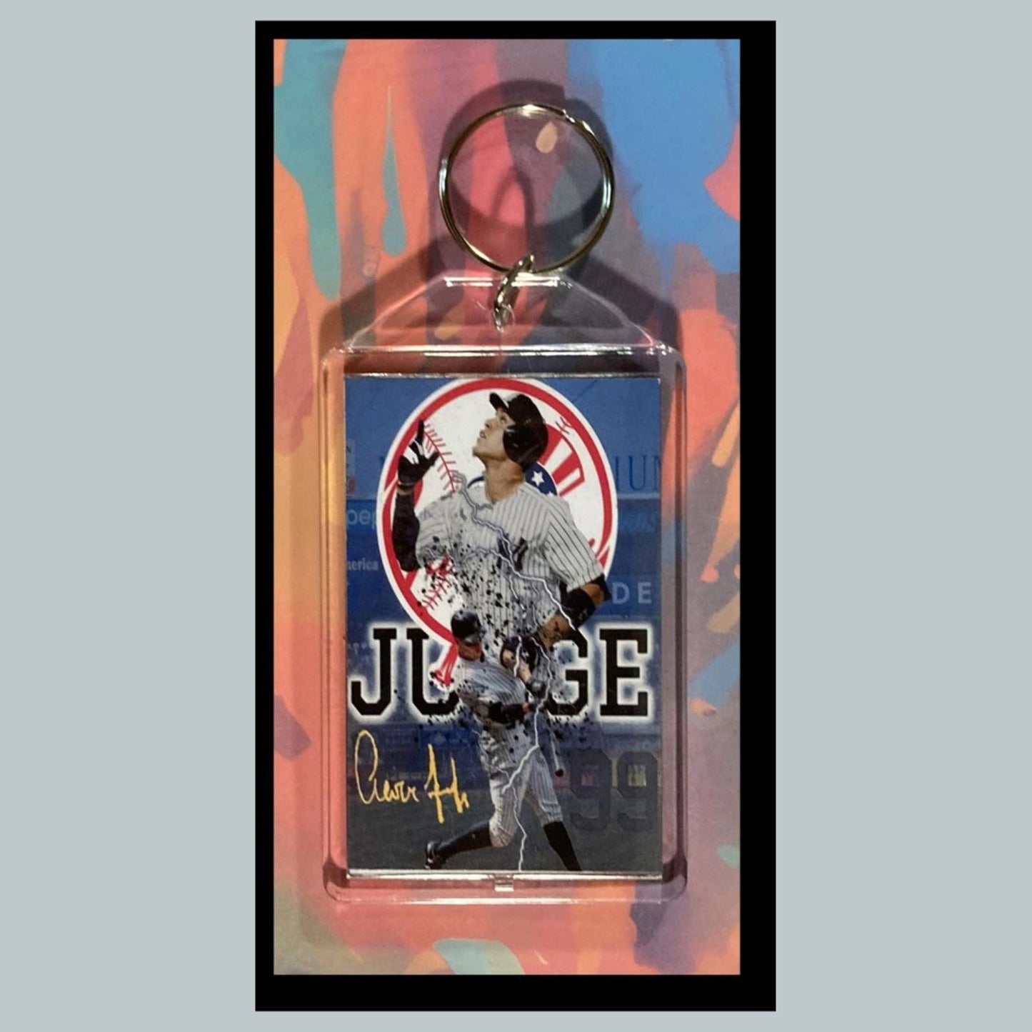0349 Aaron Judge - Yankee Logo Custom Hand Made Keychain-Makes A Great Gift