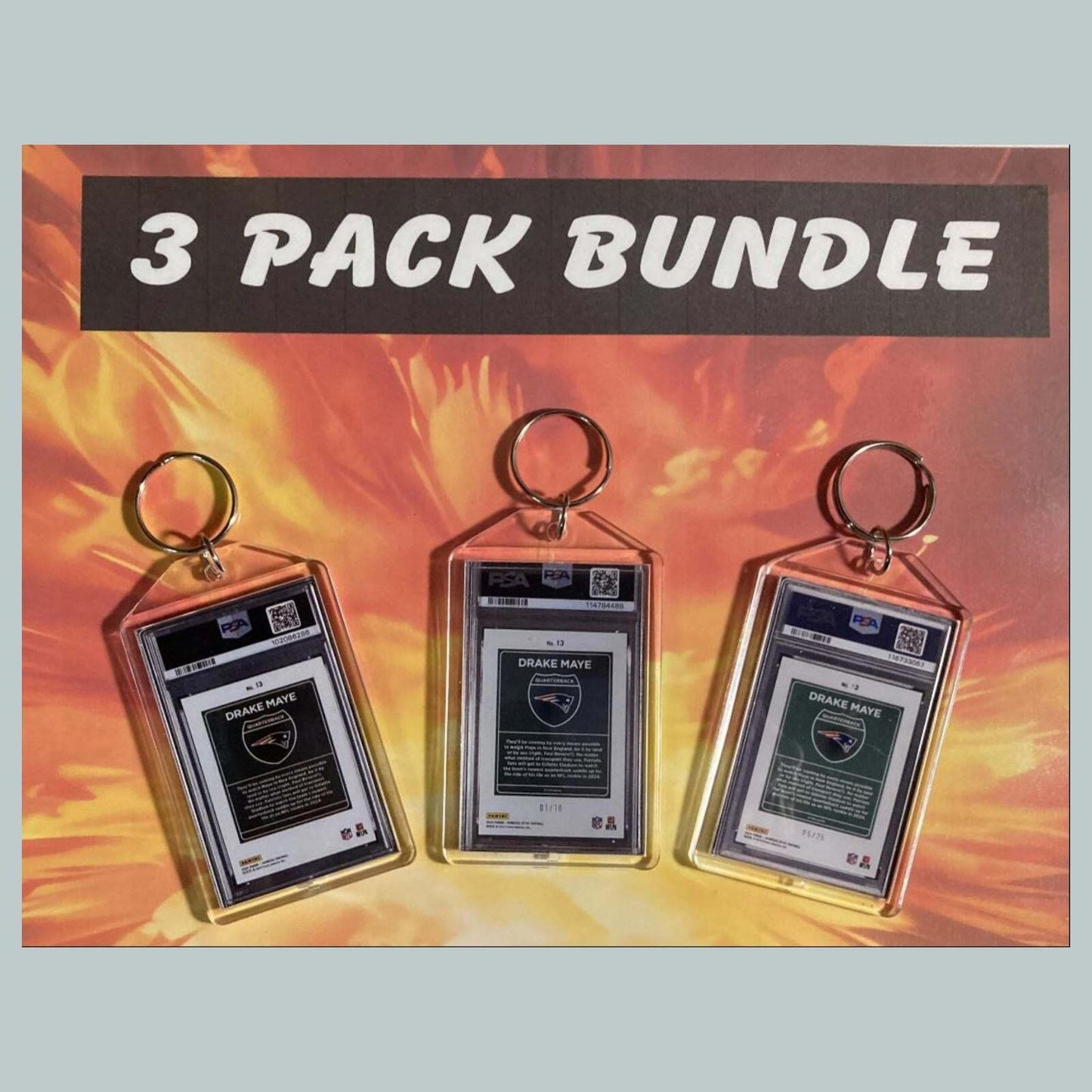3714B Drake Maye Custom Hand Made Novelty Keychains Bundle - Makes A Great Gift FBL