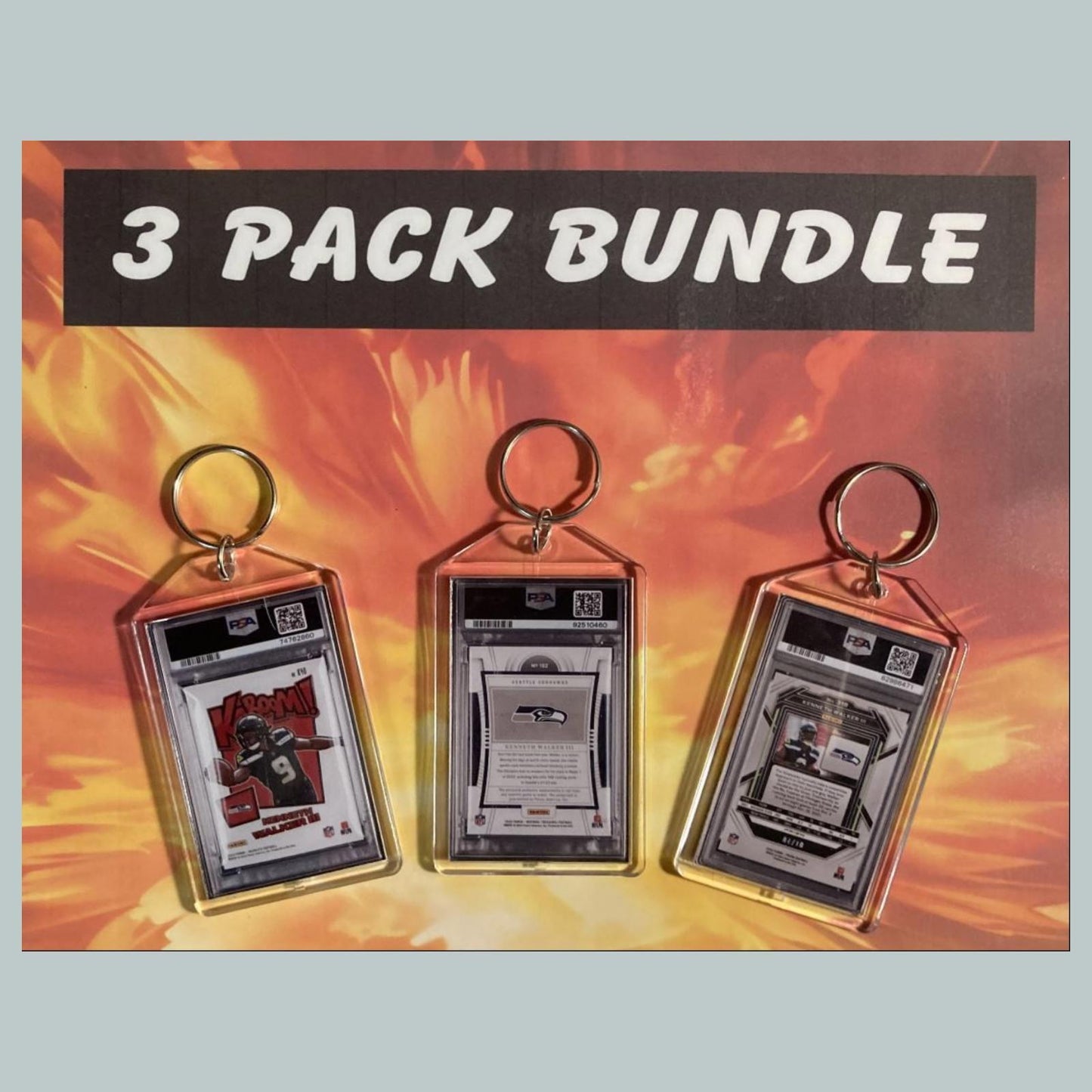 3767B Kenneth Walker III 3 Pack Bundle Hand Made Keychains FBL