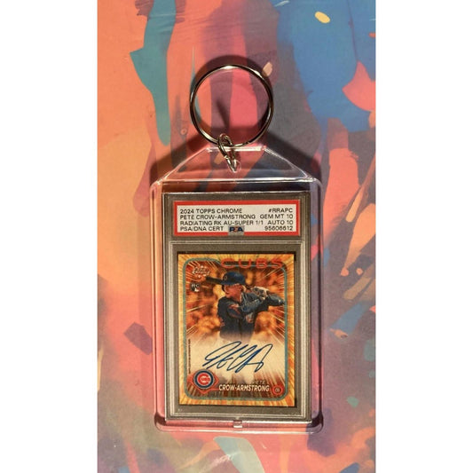 0071 Pete Crow-Armstrong 2024 Topps Radiating Rookie Auto SuperFractor Keychain