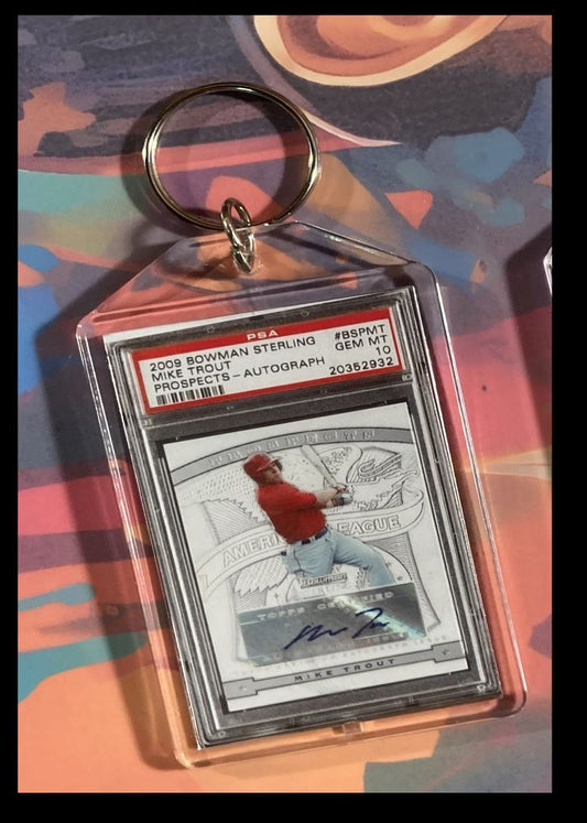 3120 Mike Trout 2009 Bowman Sterling Auto Custom Made Keychain-Makes Great Gift BBL KYC