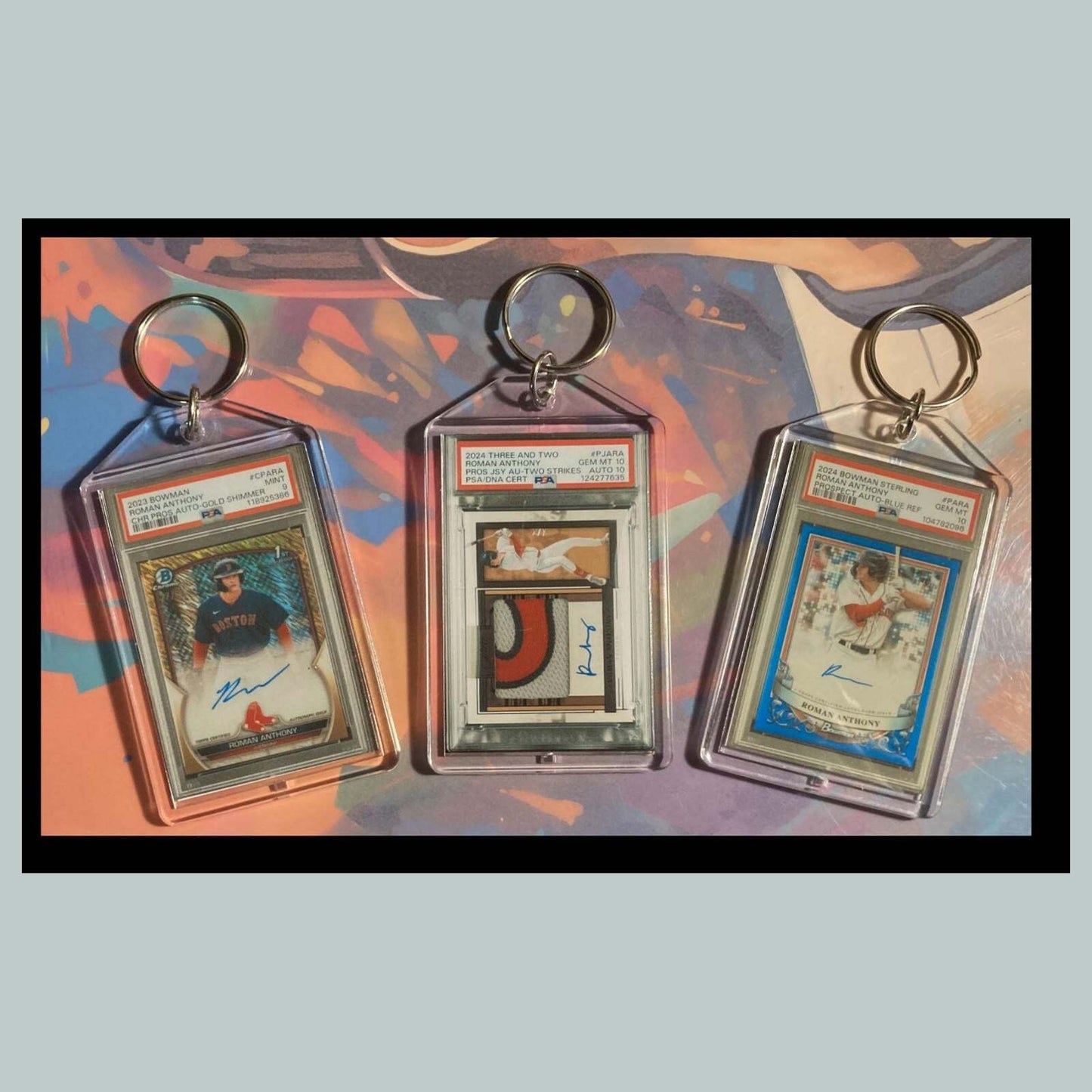 3472B Roman Anthony 3 Pack Bundle - 3 Different Custom Novelty Keychain - Gift BBL KYC