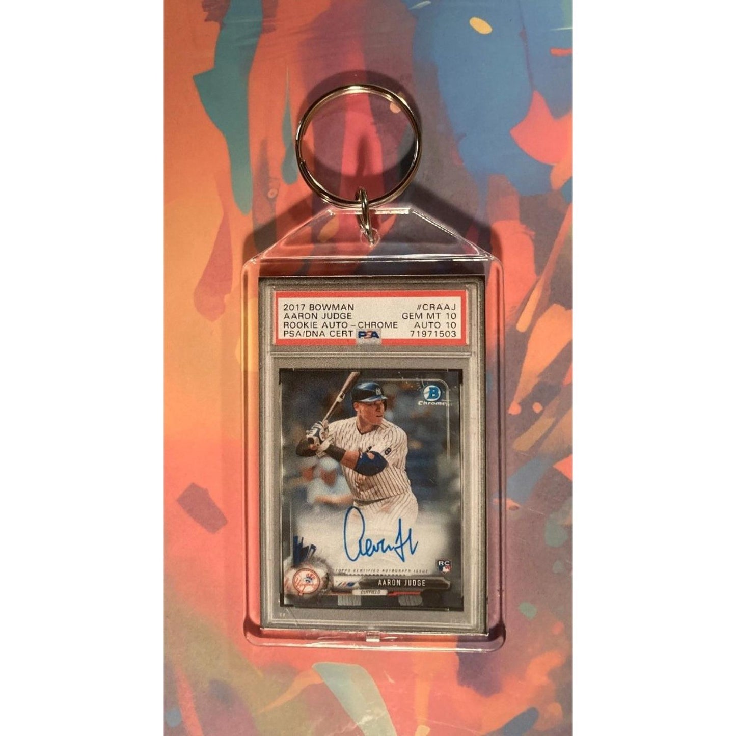 0010 Aaron Judge Rookie Custom Hand Made Keychain Makes A Great Gift