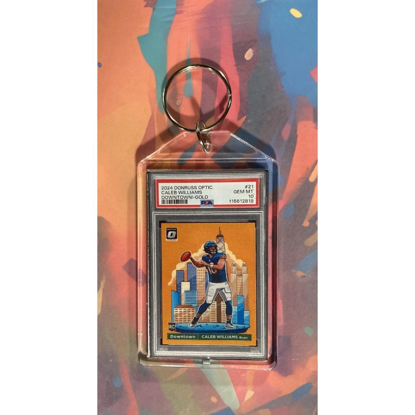 0088 Caleb Williams 2024 Panini Donruss Optic Downtown Gold Novelty Keychain