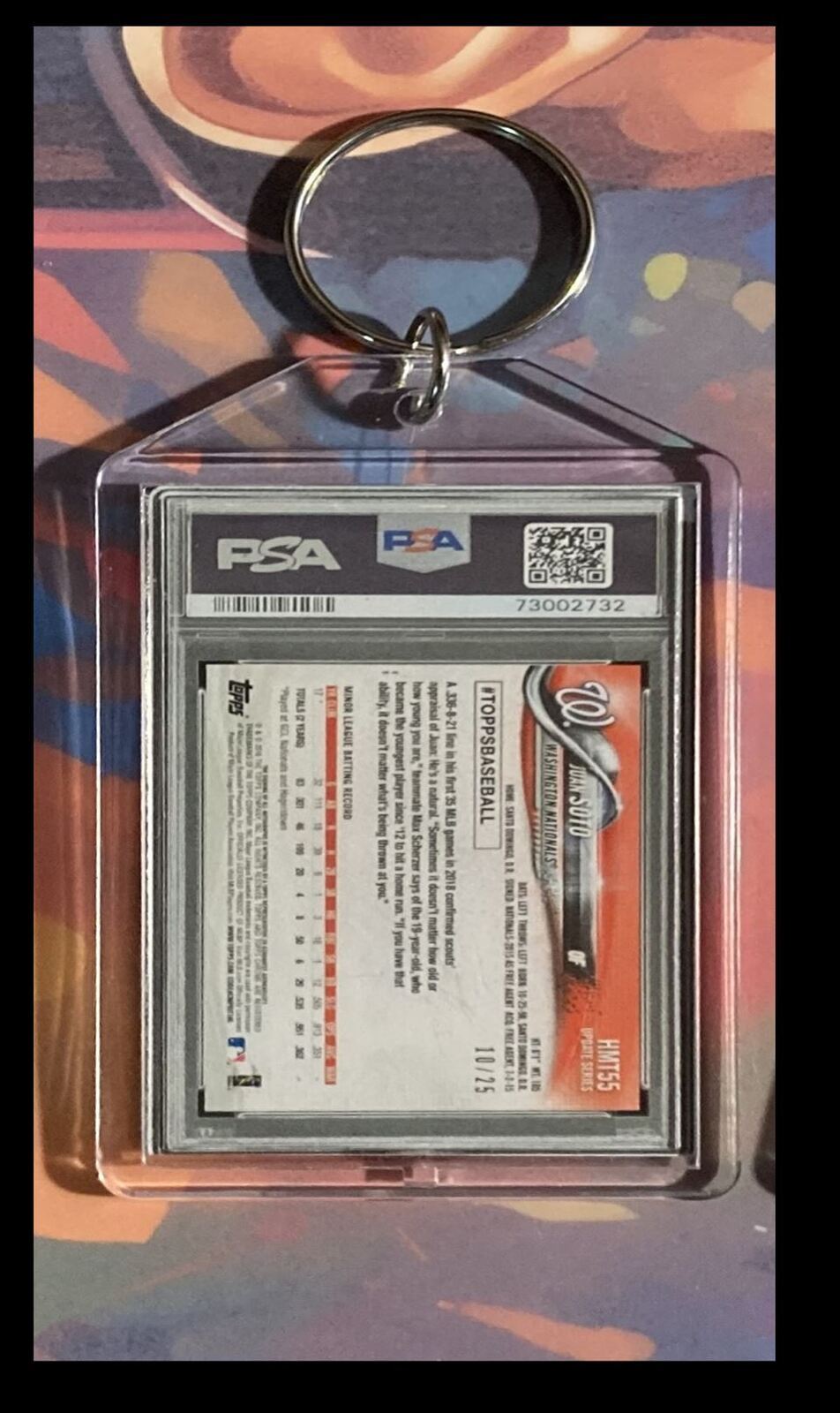 3200 Juan Soto 2018 Topps Chrome Orange Refractor - Custom Made Keychain BBL KYC