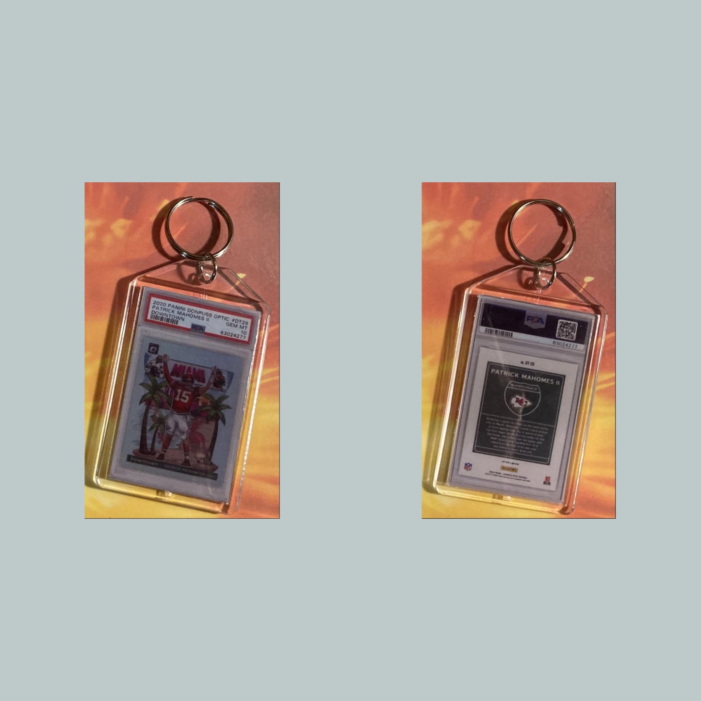 0645 Patrick Mahomes 2020 Panini Donruss Optic Downtown Custom Keychain