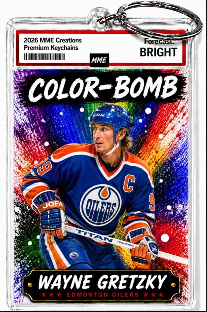 3881 Wayne Gretzky Keychain | Color-Bomb | Custom Photo Keychain |With Nameplate MSC KYC