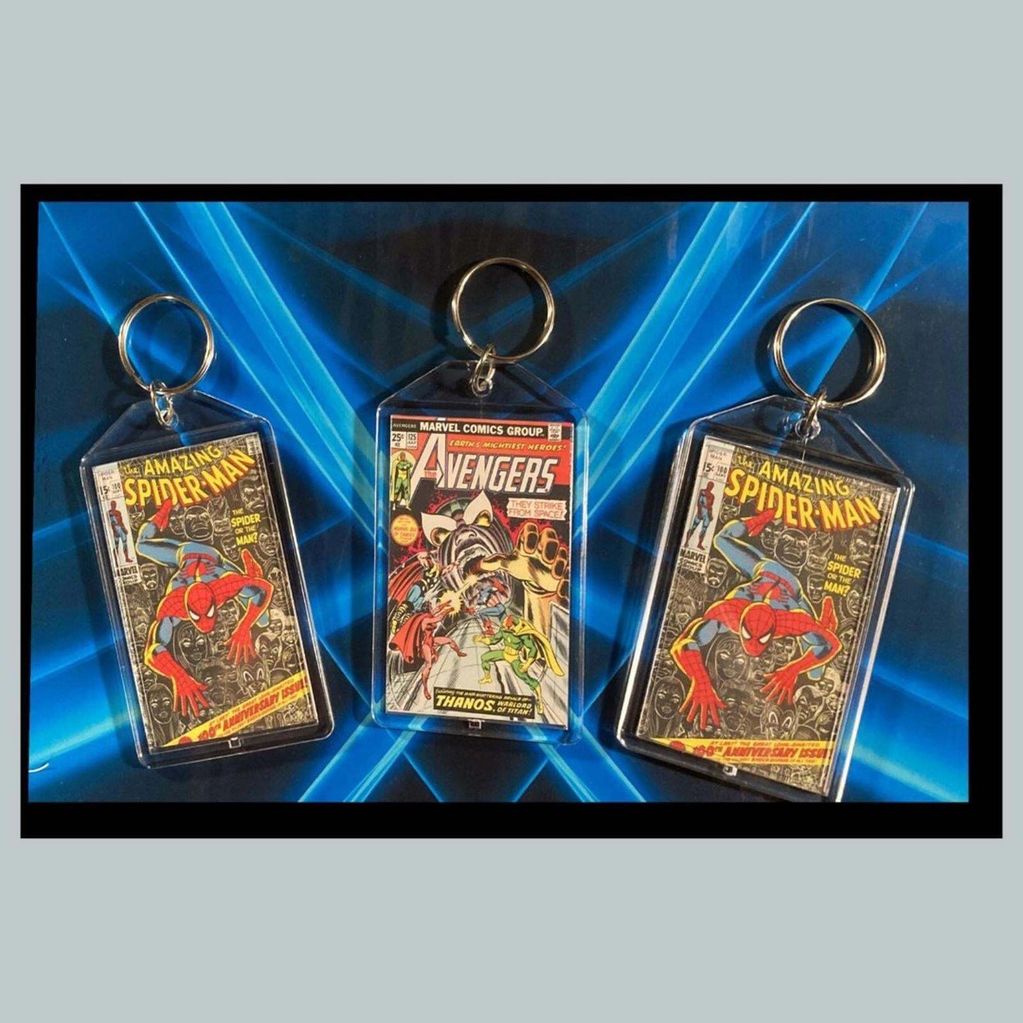 3403B Spider Man Classic  3 Pack Bundle -3 Diff Custom Novelty Keychains CMC