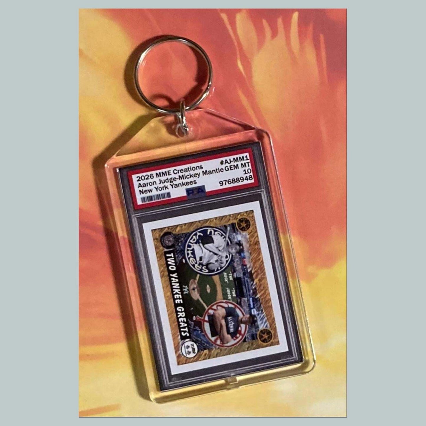 3764 Aaron Judge Mickey Mantle Mockup Custom Hand Made Keychain BBL KYC
